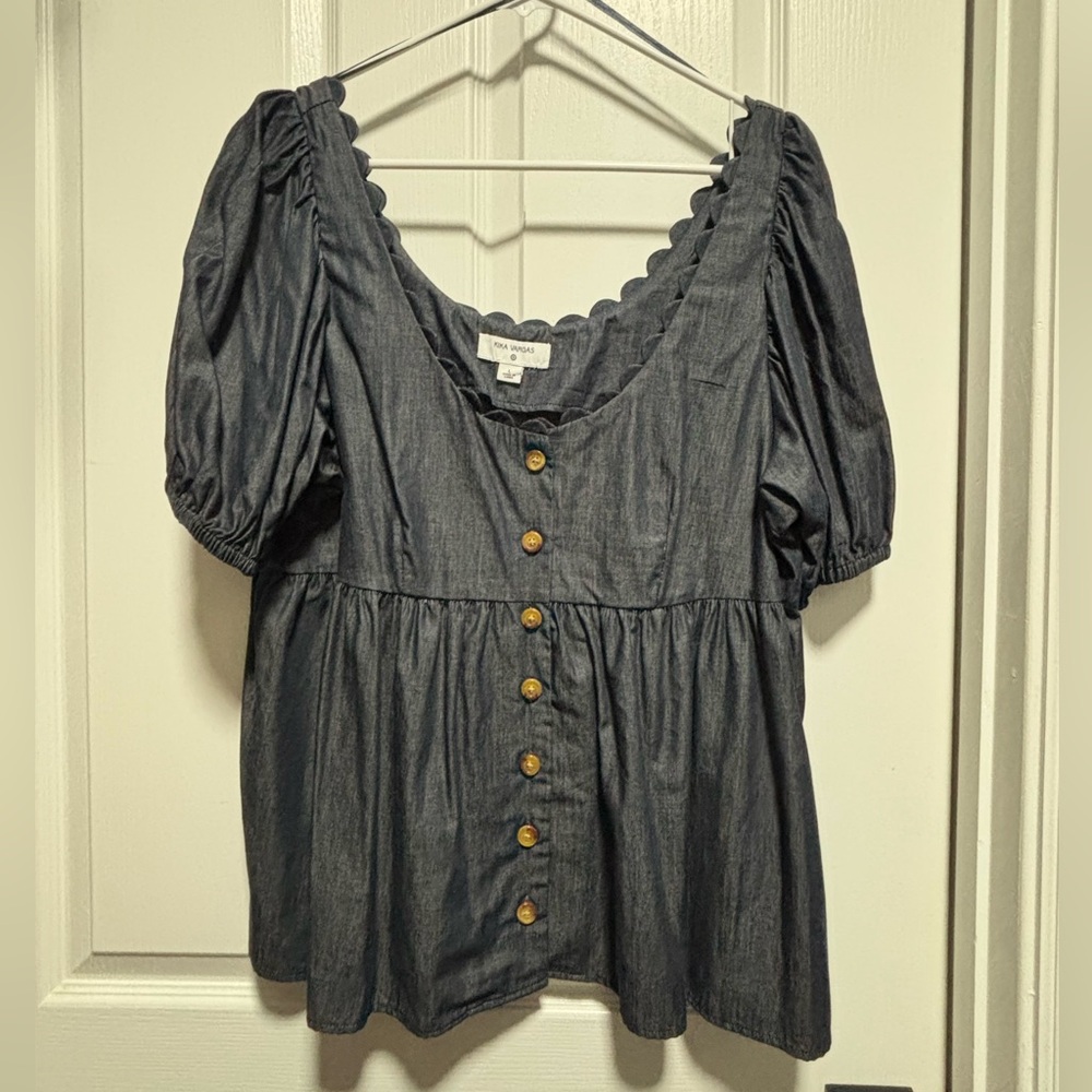 Target X Kika Vargas Button-Up Puff Blouse